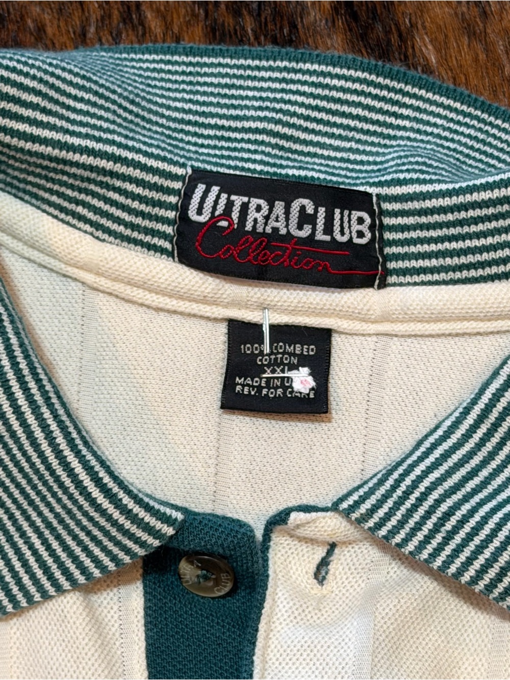 UltraClub Vintage 90s CONOCO Golf Polo Made in USA Embroidered Combed Cotton Oil - Picture 5 of 6